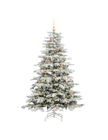 Albero di Natale Artificiale con Rami Pieghevoli Bianco 180 cm