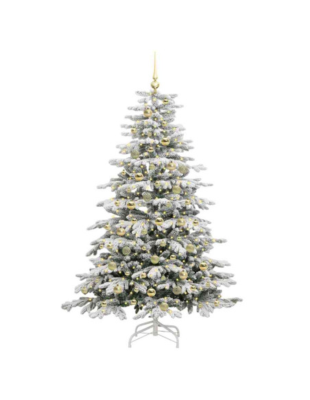 Albero di Natale Artificiale con Rami Pieghevoli Bianco 180 cm