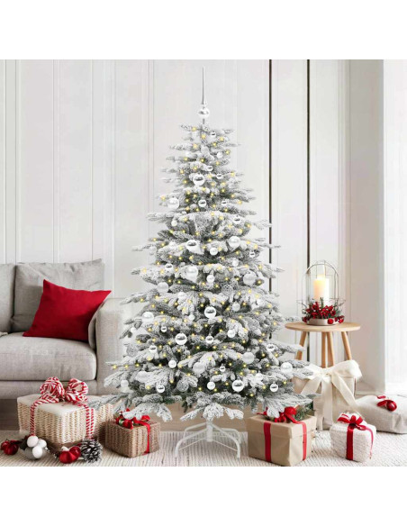 Albero di Natale Artificiale con Rami Pieghevoli Bianco 180 cm
