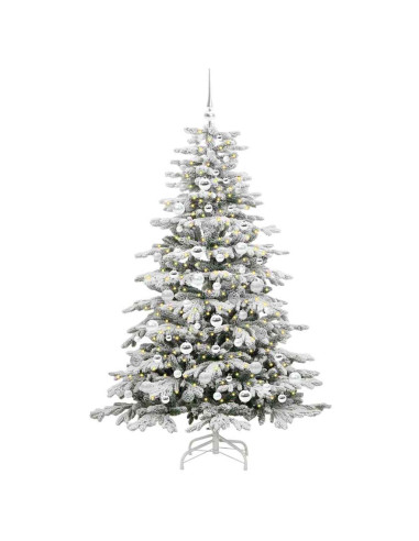 Albero di Natale Artificiale con Rami Pieghevoli Bianco 180 cm