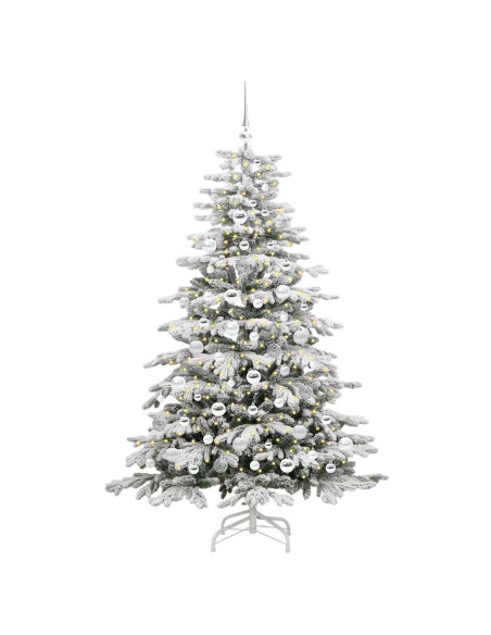 Albero di Natale Artificiale con Rami Pieghevoli Bianco 180 cm