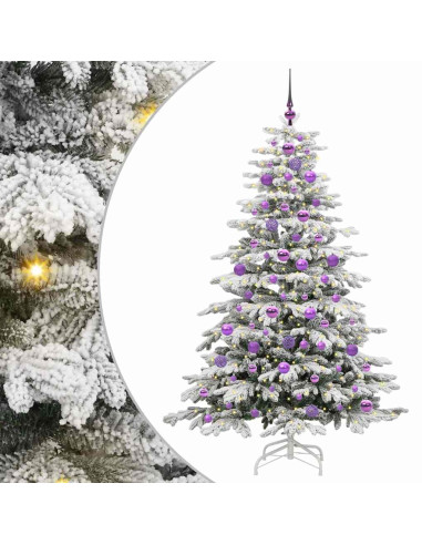 Albero di Natale Artificiale con Rami Pieghevoli Bianco 180 cm