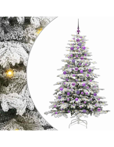 Albero di Natale Artificiale con Rami Pieghevoli Bianco 180 cm