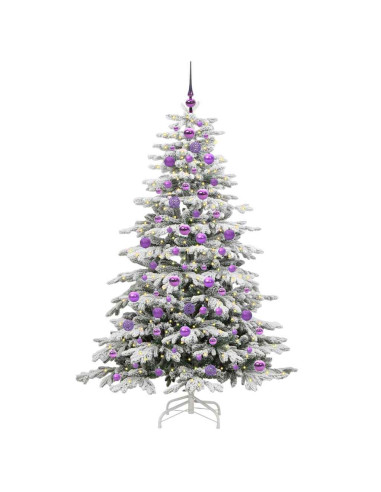 Albero di Natale Artificiale con Rami Pieghevoli Bianco 180 cm