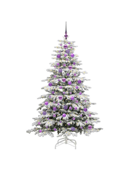Albero di Natale Artificiale con Rami Pieghevoli Bianco 180 cm