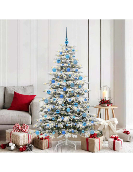 Albero di Natale Artificiale con Rami Pieghevoli Bianco 180 cm