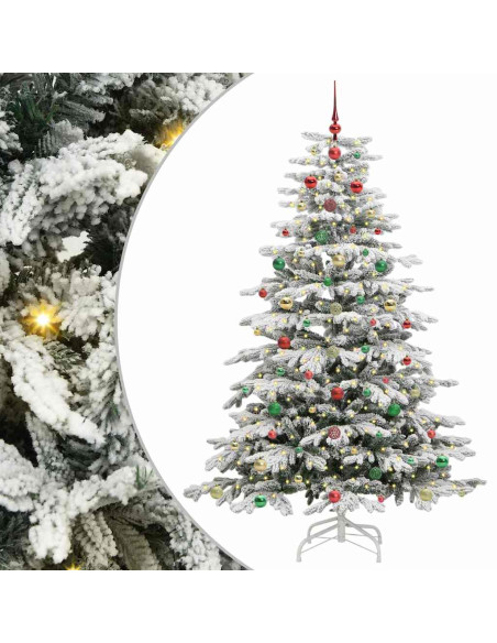 Albero di Natale Artificiale con Rami Pieghevoli Bianco 180 cm