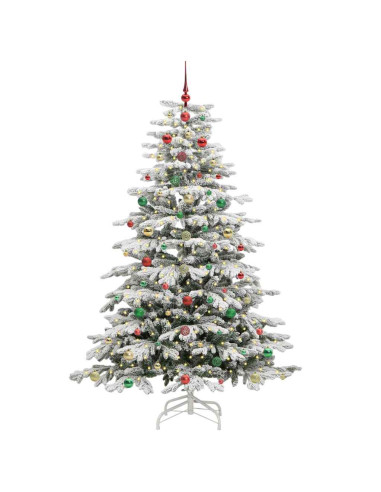 Albero di Natale Artificiale con Rami Pieghevoli Bianco 180 cm