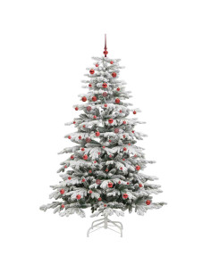 Albero di Natale Artificiale con Rami Pieghevoli Bianco 210 cm 2