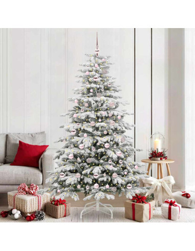Albero di Natale Artificiale con Rami Pieghevoli Bianco 210 cm