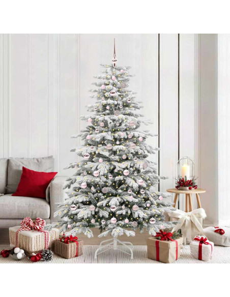 Albero di Natale Artificiale con Rami Pieghevoli Bianco 210 cm