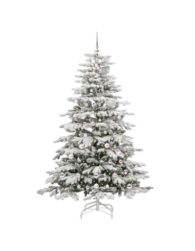 Albero di Natale Artificiale con Rami Pieghevoli Bianco 210 cm