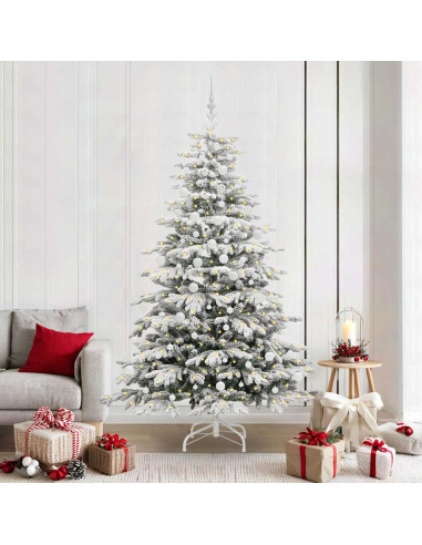Albero di Natale Artificiale con Rami Pieghevoli Bianco 210 cm
