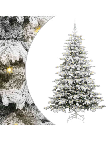 Albero di Natale Artificiale con Rami Pieghevoli Bianco 210 cm