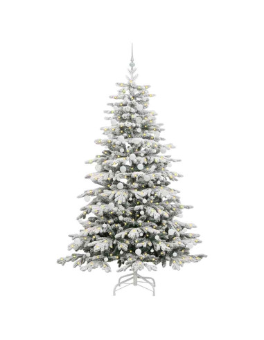 Albero di Natale Artificiale con Rami Pieghevoli Bianco 210 cm