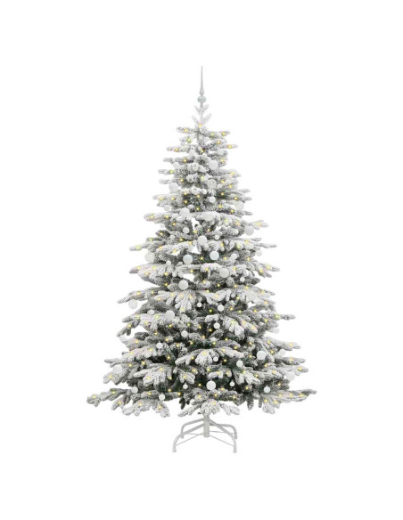 Albero di Natale Artificiale con Rami Pieghevoli Bianco 210 cm