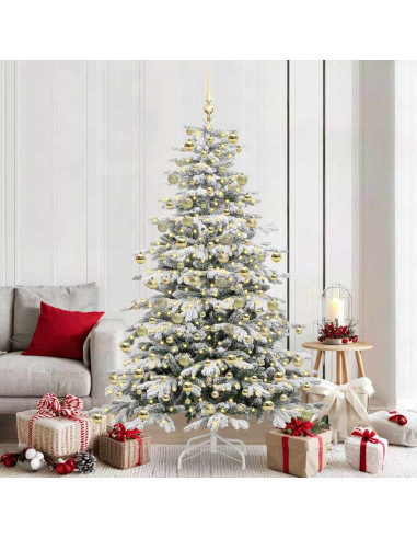 Albero di Natale Artificiale con Rami Pieghevoli Bianco 210 cm