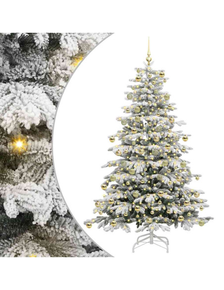 Albero di Natale Artificiale con Rami Pieghevoli Bianco 210 cm