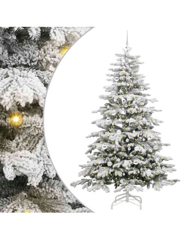 Albero di Natale Artificiale con Rami Pieghevoli Bianco 210 cm