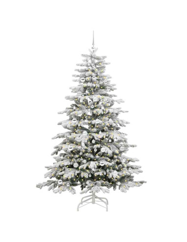 Albero di Natale Artificiale con Rami Pieghevoli Bianco 210 cm