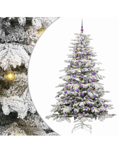 Albero di Natale Artificiale con Rami Pieghevoli Bianco 210 cm
