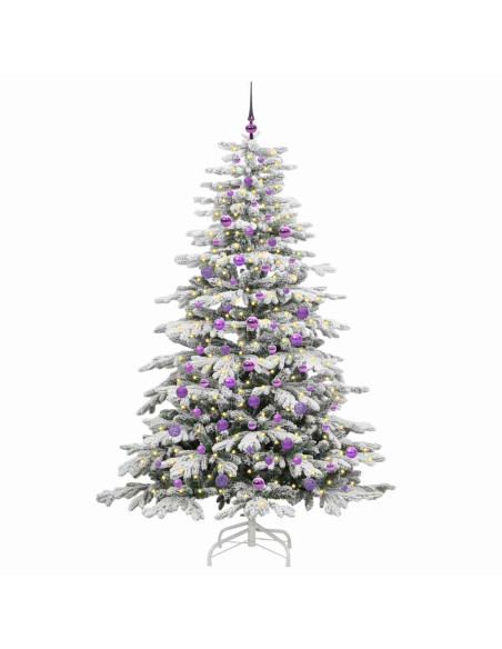 Albero di Natale Artificiale con Rami Pieghevoli Bianco 210 cm