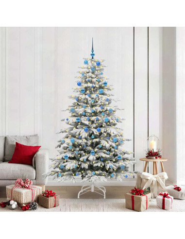 Albero di Natale Artificiale con Rami Pieghevoli Bianco 210 cm