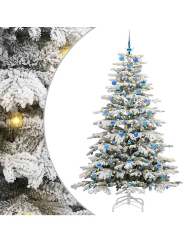 Albero di Natale Artificiale con Rami Pieghevoli Bianco 210 cm