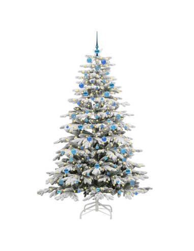 Albero di Natale Artificiale con Rami Pieghevoli Bianco 210 cm