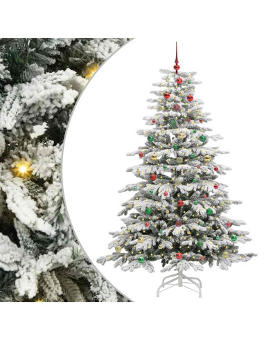 Albero di Natale Artificiale con Rami Pieghevoli Bianco 210 cm