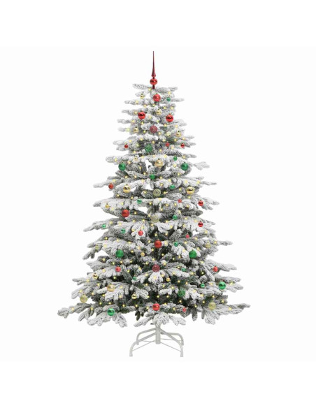 Albero di Natale Artificiale con Rami Pieghevoli Bianco 210 cm