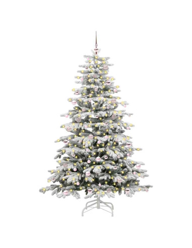 Albero di Natale Artificiale con Rami Pieghevoli Bianco 240 cm
