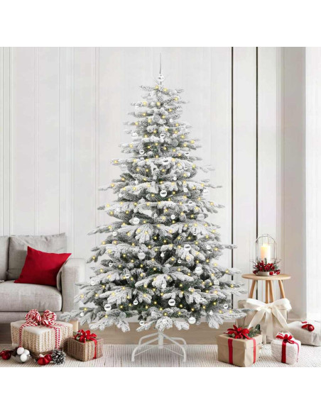 Albero di Natale Artificiale con Rami Pieghevoli Bianco 240 cm