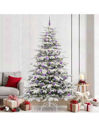 Albero di Natale Artificiale con Rami Pieghevoli Bianco 240 cm