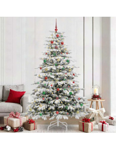 Albero di Natale Artificiale con Rami Pieghevoli Bianco 240 cm 2