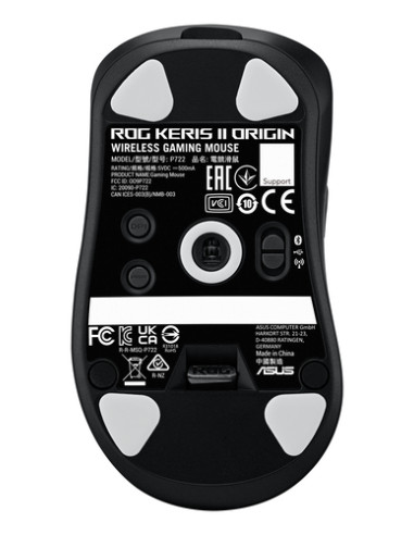 ASUS ROG Keris II Origin BLK mouse Gaming Mano destra RF Wireless + Bluetooth + USB Type-A Ottico 42000 DPI