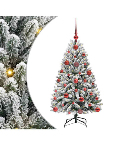 Albero di Natale artificiale Verde e Bianco 120 cm