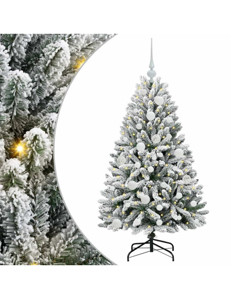Albero di Natale artificiale Verde e Bianco 120 cm
