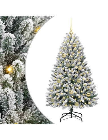 Albero di Natale artificiale Verde e Bianco 120 cm