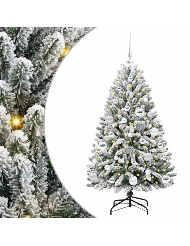 Albero di Natale artificiale Verde e Bianco 120 cm