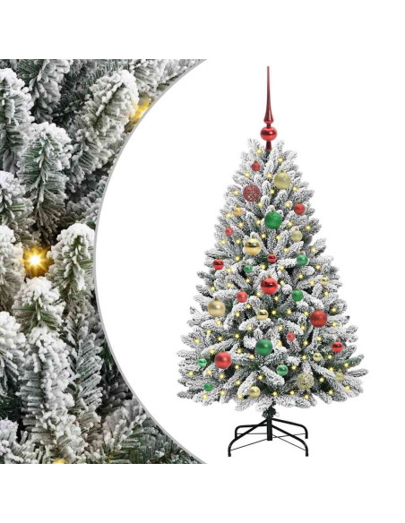 Albero di Natale artificiale Verde e Bianco 120 cm