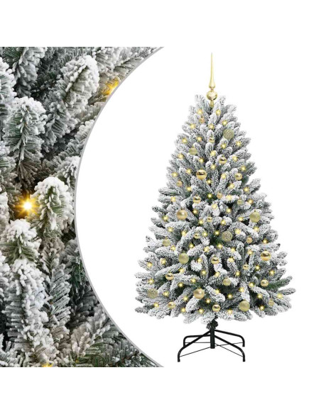 Albero di Natale artificiale Verde e Bianco 150 cm