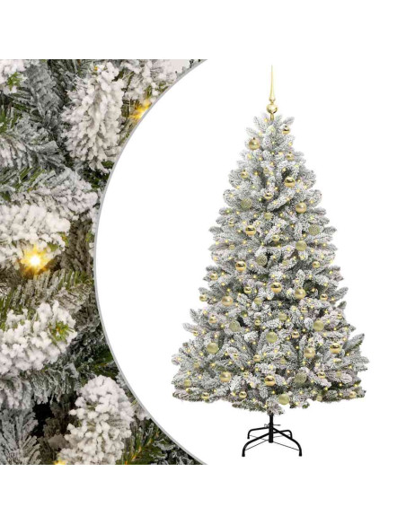 Albero di Natale artificiale con 300 LED Verde e Bianco 180 cm