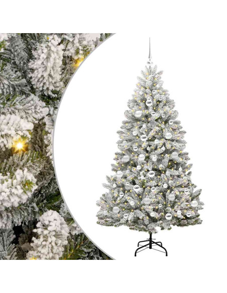 Albero di Natale artificiale Verde e Bianco 180 cm