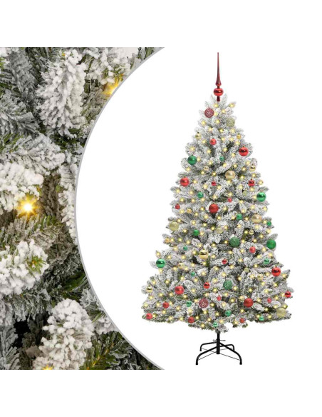 Albero di Natale artificiale Verde e Bianco 180 cm