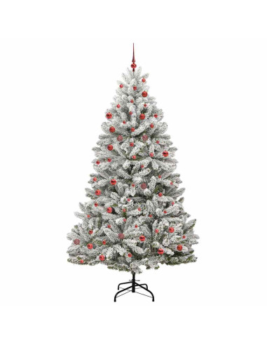 Albero di Natale artificiale Verde e Bianco 210 cm