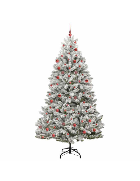 Albero di Natale artificiale Verde e Bianco 210 cm