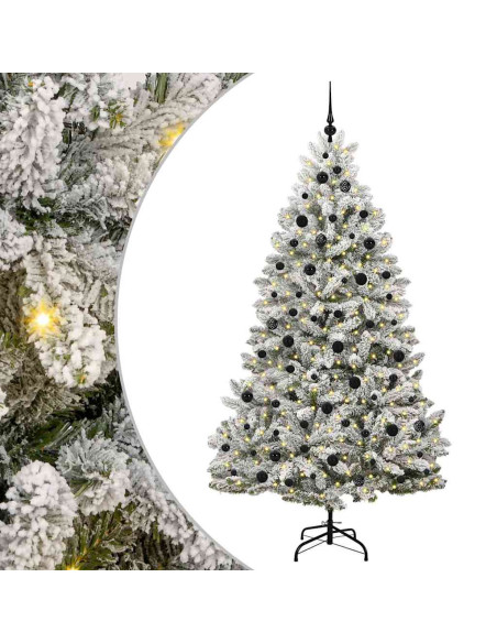 Albero di Natale artificiale Verde e Bianco 210 cm