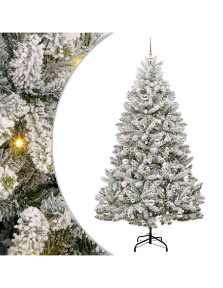 Albero di Natale artificiale Verde e Bianco 210 cm PVC
