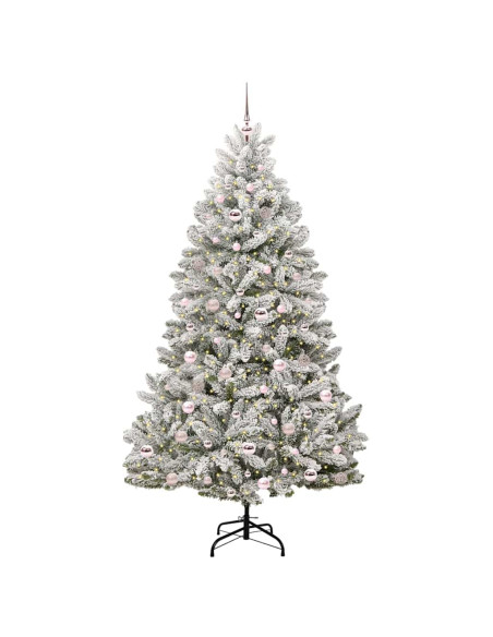 Albero di Natale artificiale Verde e Bianco 210 cm PVC
